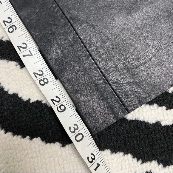 Vintage Black Leather High Waisted Straight Leg  Pants Size Medium - Picture 9 of 12